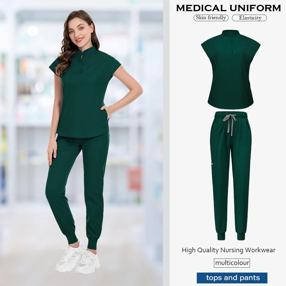 Ensemble Médical Femme - Haut et Pantalon Jogger (16 Couleurs)