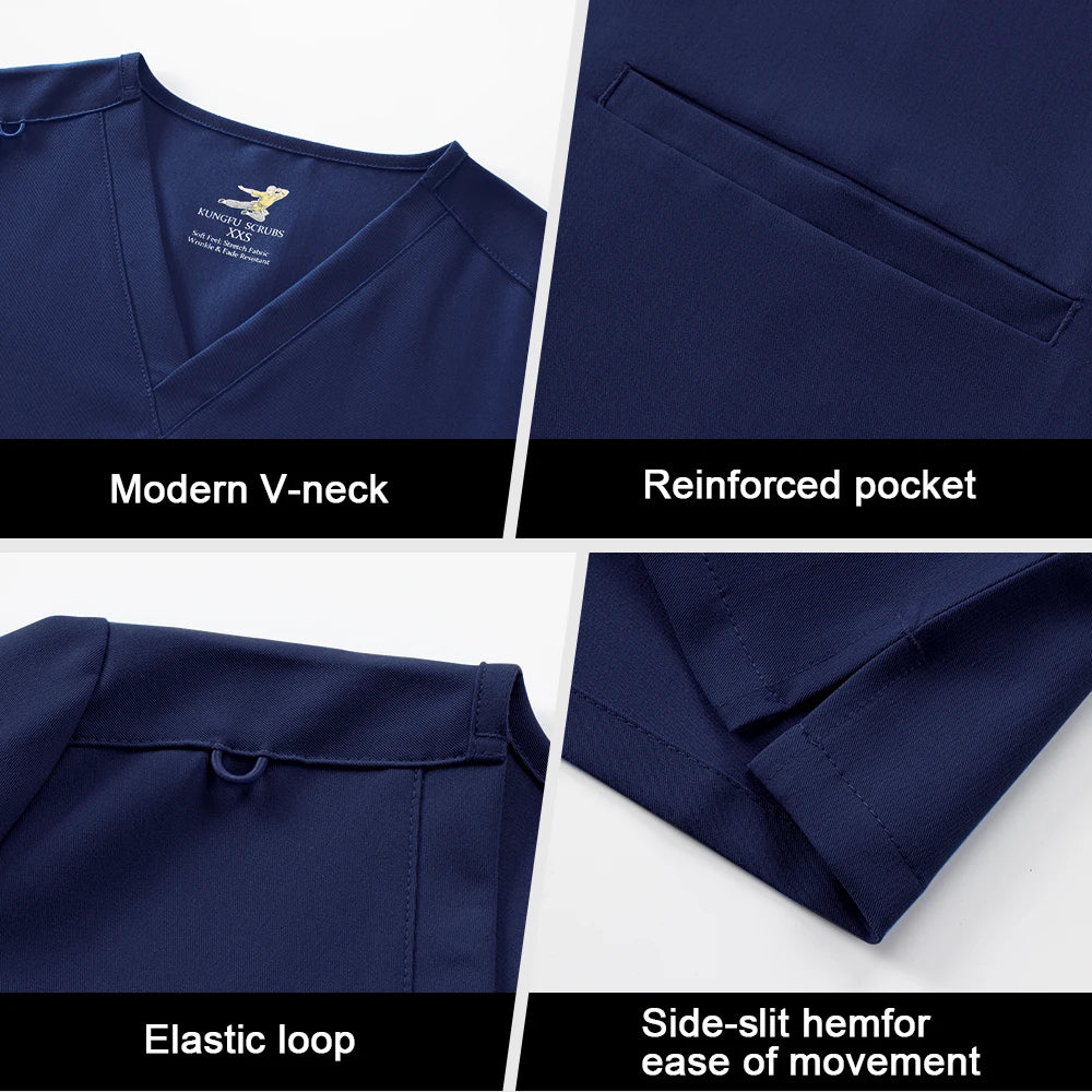 KUNGFU SCRUBS Ensemble médical femme anti-froissement doux antibactérien