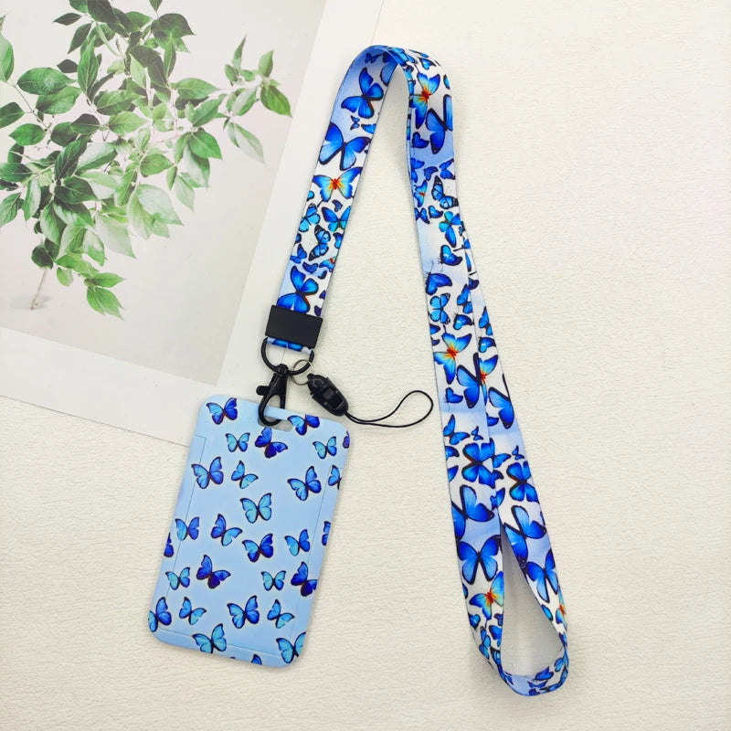Porte-badge papillon avec cordon