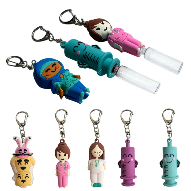 Ouvre-ampoule en forme de seringue avec porte-clés