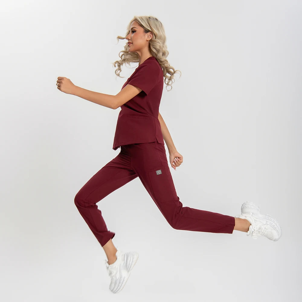 KUNGFU SCRUBS Ensemble médical femme anti-froissement doux antibactérien