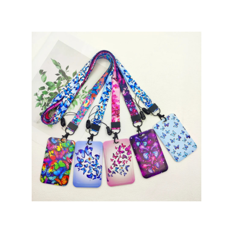 Porte-badge papillon avec cordon
