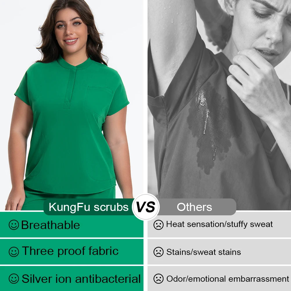 KUNGFU SCRUBS Ensemble médical femme couleurs modernes antibactérien