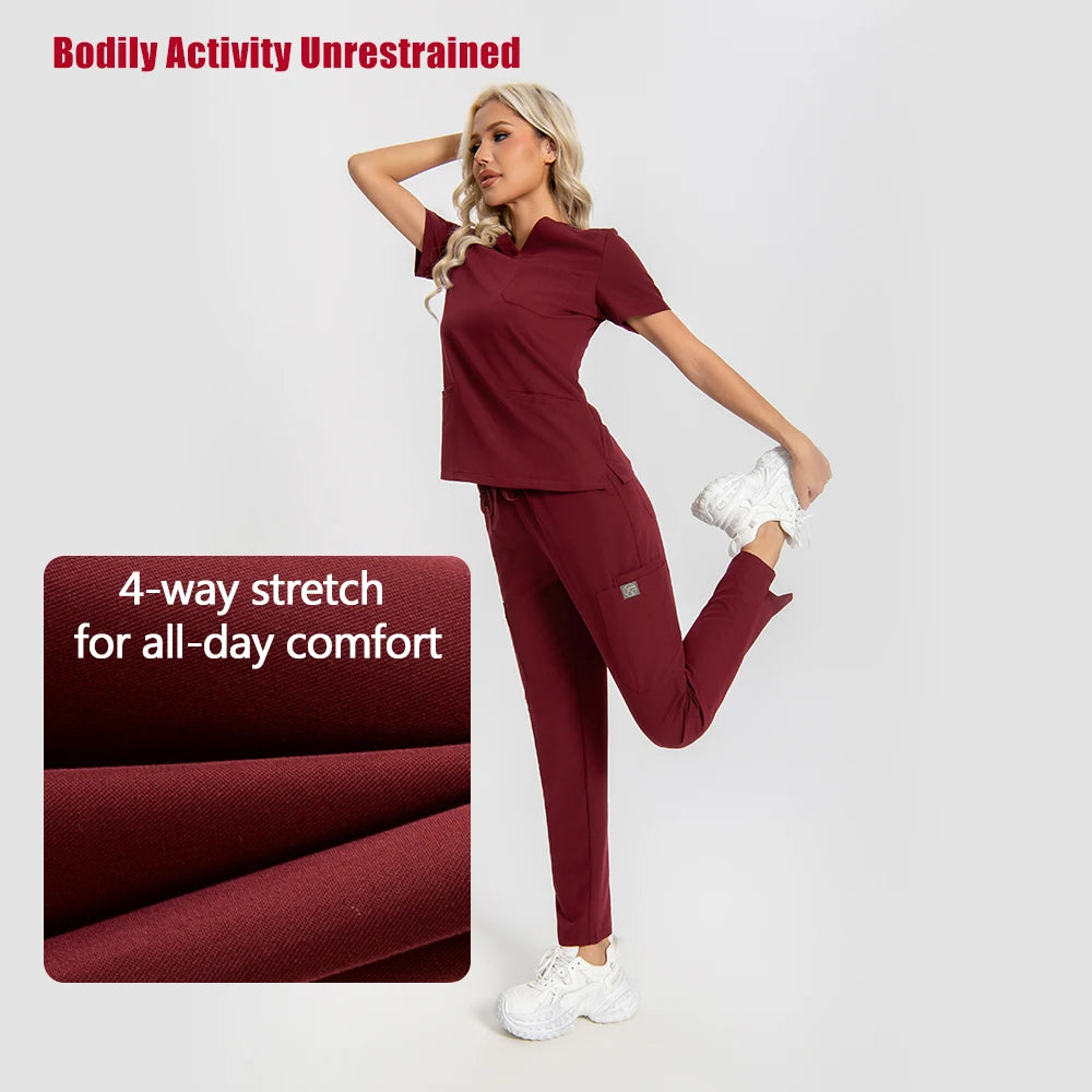 KUNGFU SCRUBS Ensemble médical femme anti-froissement doux antibactérien