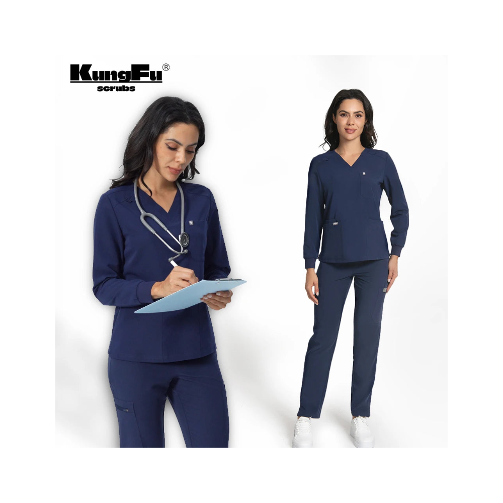 KUNGFU SCRUBS Ensemble médical femme manches longues antibactérien