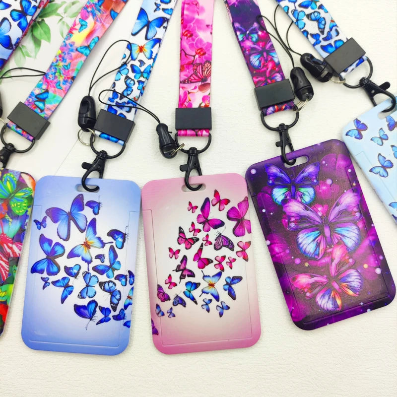 Porte-badge papillon avec cordon