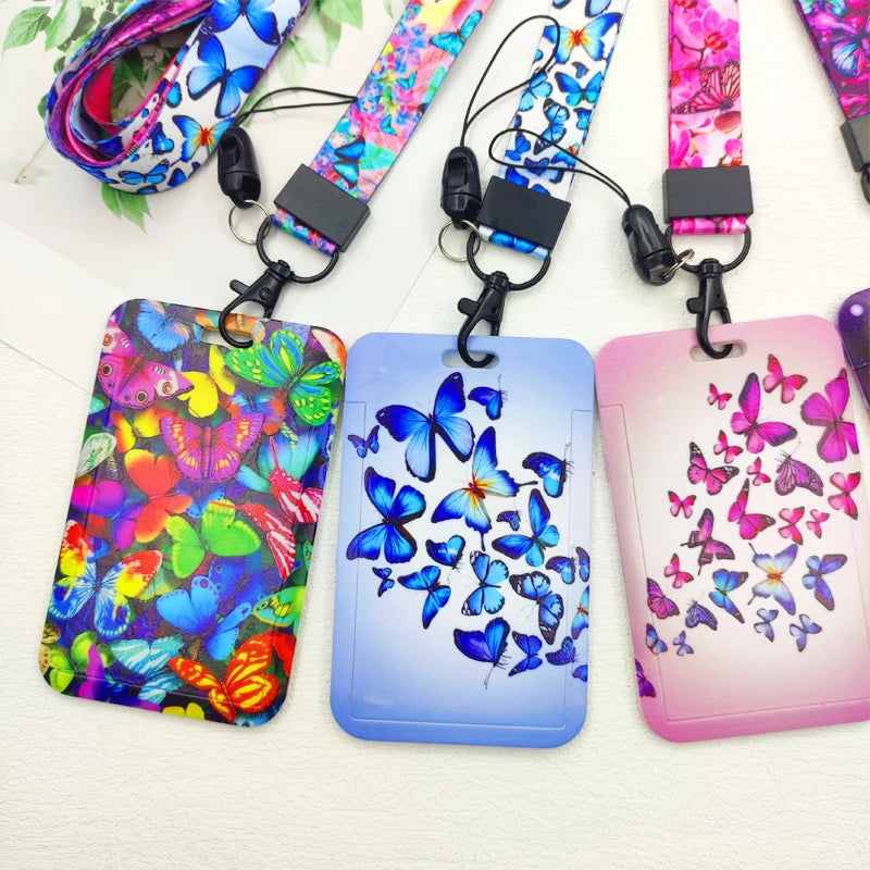Porte-badge papillon avec cordon