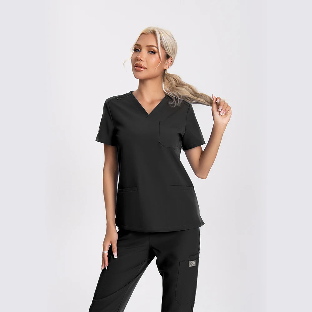 KUNGFU SCRUBS Ensemble médical femme antibactérien noir