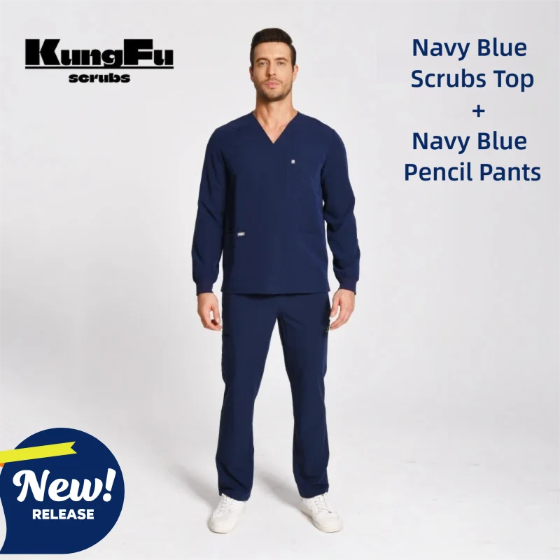 KUNGFU SCRUBS Ensemble médical homme manches longues antibactérien