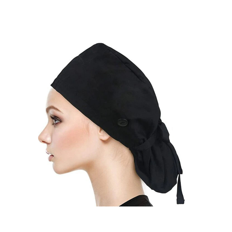 Bonnet chirurgical avec bouton unisexe - Calot médical pour élastiques de masque